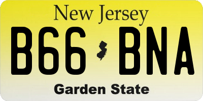 NJ license plate B66BNA
