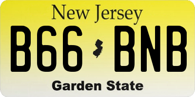 NJ license plate B66BNB