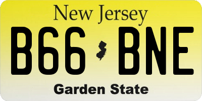 NJ license plate B66BNE