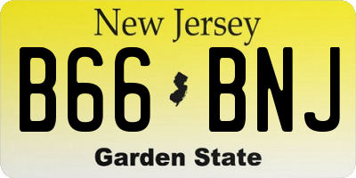 NJ license plate B66BNJ