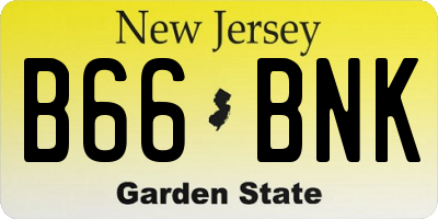 NJ license plate B66BNK