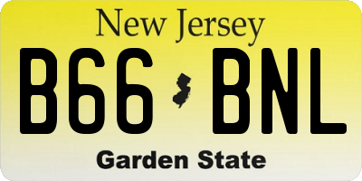 NJ license plate B66BNL