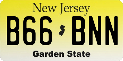 NJ license plate B66BNN