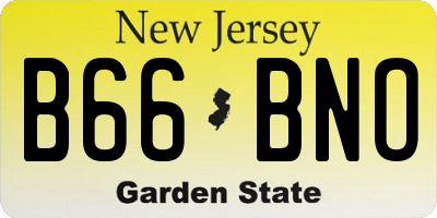 NJ license plate B66BNO