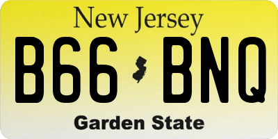 NJ license plate B66BNQ