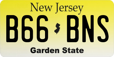 NJ license plate B66BNS