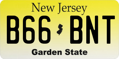 NJ license plate B66BNT