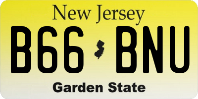 NJ license plate B66BNU
