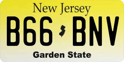 NJ license plate B66BNV