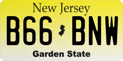 NJ license plate B66BNW