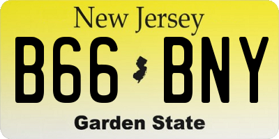 NJ license plate B66BNY