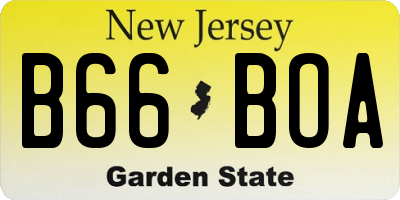 NJ license plate B66BOA