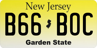 NJ license plate B66BOC