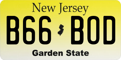 NJ license plate B66BOD