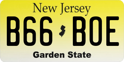 NJ license plate B66BOE