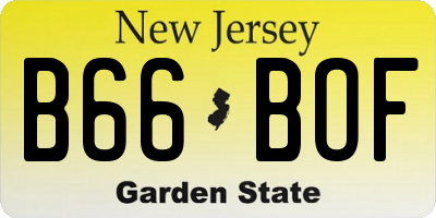 NJ license plate B66BOF