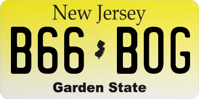 NJ license plate B66BOG