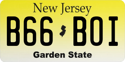 NJ license plate B66BOI