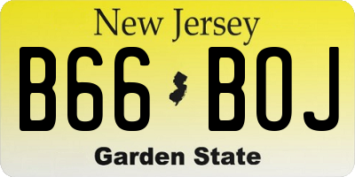 NJ license plate B66BOJ