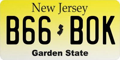 NJ license plate B66BOK