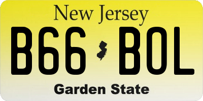NJ license plate B66BOL