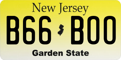 NJ license plate B66BOO