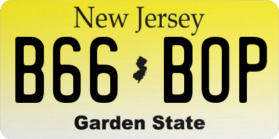 NJ license plate B66BOP