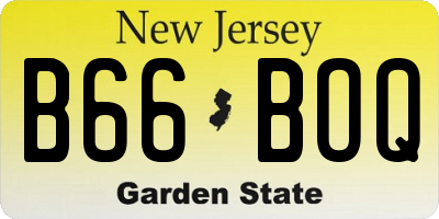 NJ license plate B66BOQ