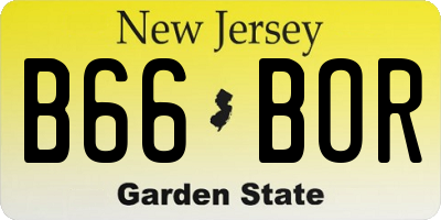 NJ license plate B66BOR