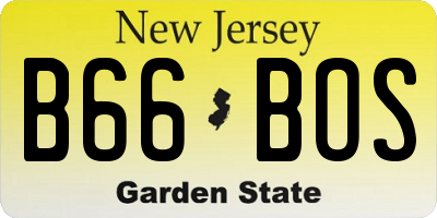NJ license plate B66BOS
