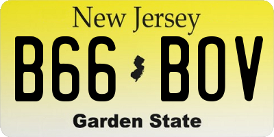 NJ license plate B66BOV