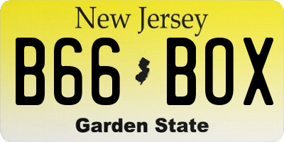 NJ license plate B66BOX