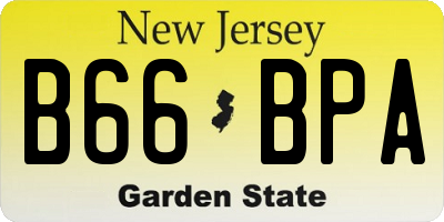 NJ license plate B66BPA