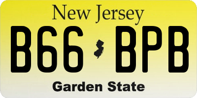 NJ license plate B66BPB