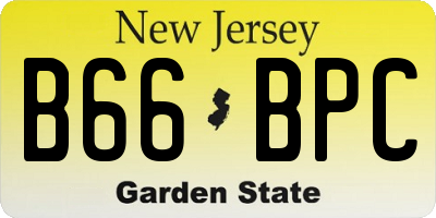 NJ license plate B66BPC