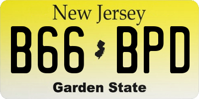 NJ license plate B66BPD