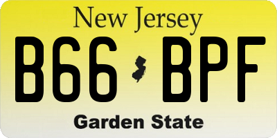 NJ license plate B66BPF