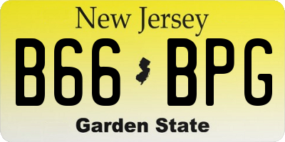 NJ license plate B66BPG