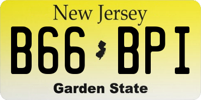NJ license plate B66BPI