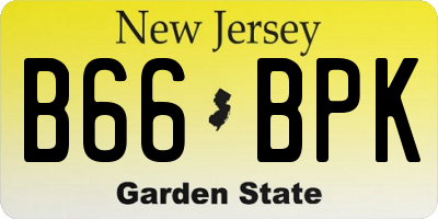 NJ license plate B66BPK