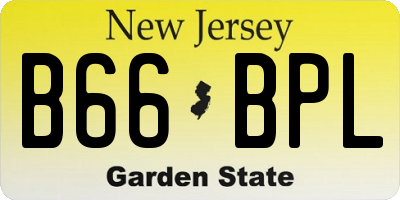 NJ license plate B66BPL