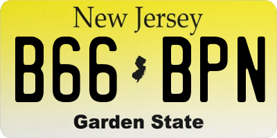 NJ license plate B66BPN