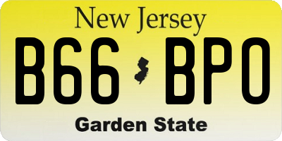 NJ license plate B66BPO