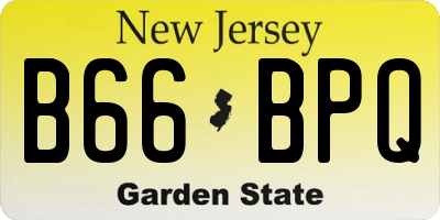 NJ license plate B66BPQ