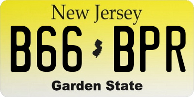 NJ license plate B66BPR