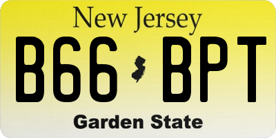 NJ license plate B66BPT