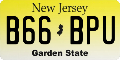 NJ license plate B66BPU
