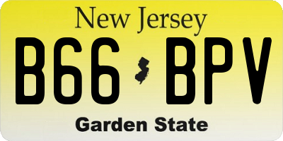 NJ license plate B66BPV