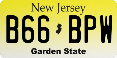 NJ license plate B66BPW