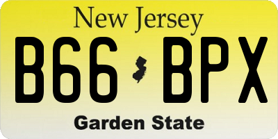 NJ license plate B66BPX